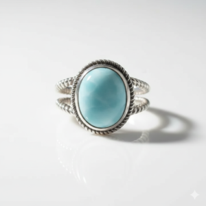 Accueil bague "océan" en argent 925 et larimar