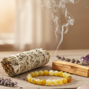 Accueil bracelet en opale jaune naturelle – perles 8mm