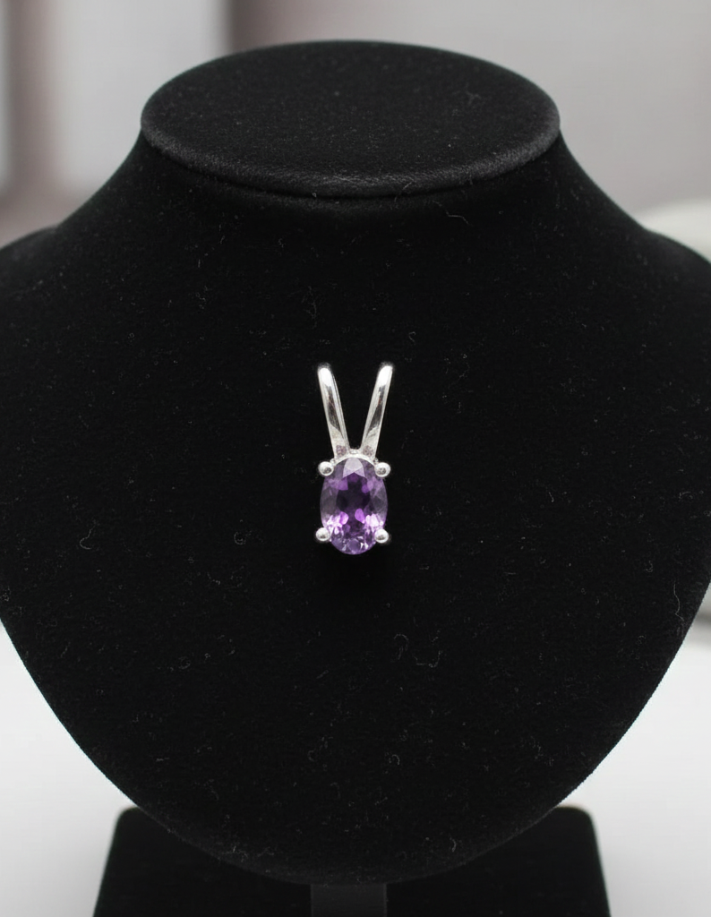 pendentif améthyste naturelle et argent 925 pendentif améthyste naturelle et argent 925