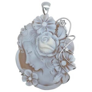 camée véritable monté sur argent 925